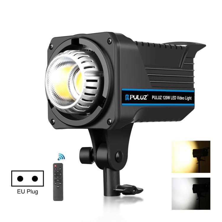 PULUZ 220V 120W Studio Video Light Dual Color Temperature Built-in Dissipate Heat System with Remote Control, 120W 2700K-6500K EU Plug, 120W 2700K-6500K UK Plug, 120W 2700K-6500K US Plug