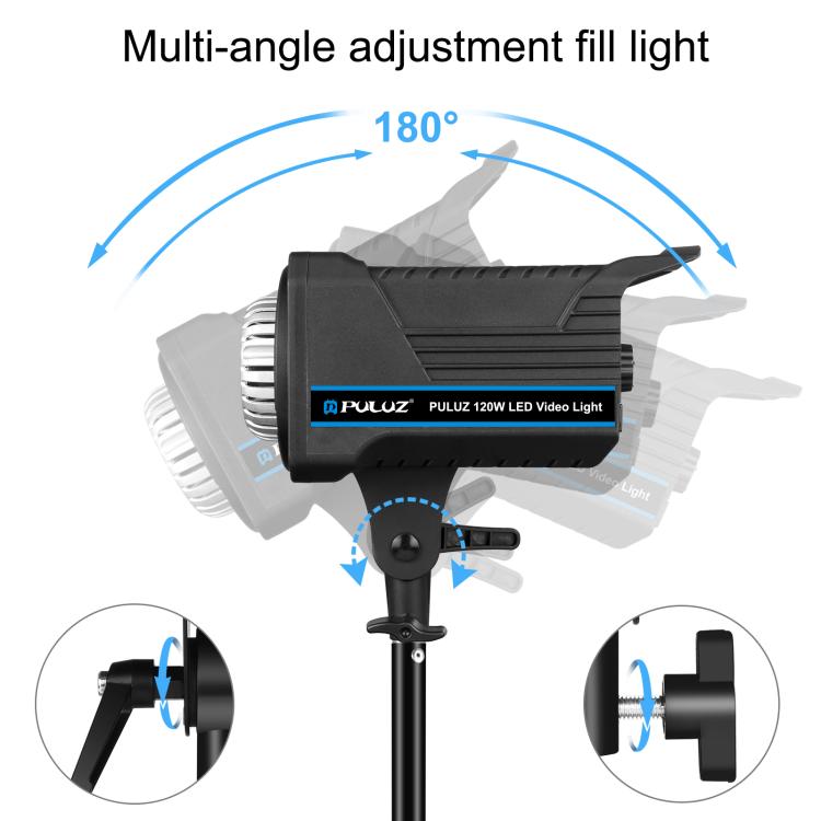 PULUZ 220V 120W Studio Video Light Dual Color Temperature Built-in Dissipate Heat System with Remote Control, 120W 2700K-6500K EU Plug, 120W 2700K-6500K UK Plug, 120W 2700K-6500K US Plug