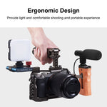 PULUZ 3/8 inch Screw Universal Camera Wooden Side Handle with Cold Shoe Mount for Camera Cage Stabilizer, 3/8 inch Screw(Bronze)