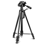 PULUZ Aluminum Selfie Live Tripod Mount with Three-dimensional Head & Phone Clamp, Adjustable Height: 55-139cm