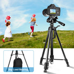 PULUZ Aluminum Selfie Live Tripod Mount with Three-dimensional Head & Phone Clamp, Adjustable Height: 55-139cm