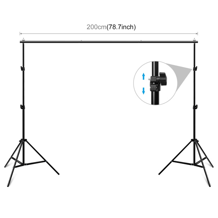 2 x 2m Photo Studio Background Support Stand Backdrop Crossbar Bracket, 2 x 2m