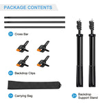 2 x 2m Photo Studio Background Support Stand Backdrop Crossbar Bracket, 2 x 2m