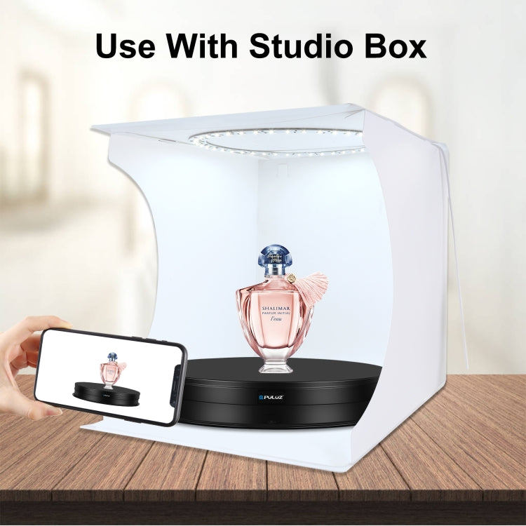 PULUZ 30cm Adjusting Speed Rotating Turntable Display Stand, Load 10-15kg, EU Plug, 30cm Load 10-15kg Black EU Plug, 30cm Load 10-15kg White EU Plug