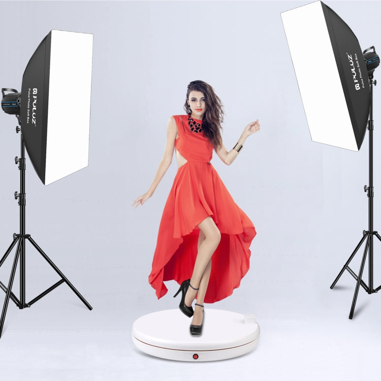 PULUZ 45cm Remote Control Adjusting Speed Rotating Turntable Display Stand with Power Socket, White, Load 100kg, 45cm Load 100kg White US Plug with Power Socket, 45cm Load 100kg White UK Plug with Power Socket                                           ...