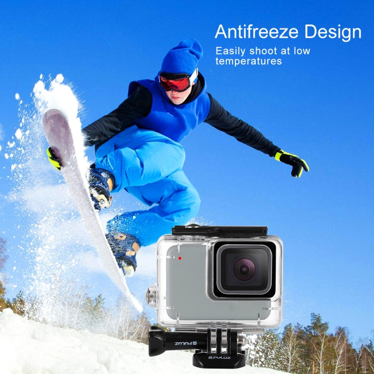 PULUZ 45m Underwater Waterproof Housing Diving Case for GoPro HERO7 Silver / HERO7 White, with Buckle Basic Mount & Screw, For HERO7