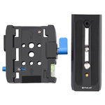 PULUZ Quick Release Clamp Adapter + Quick Release Plate for  DSLR & SLR Cameras, QR Plate Black