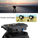 PULUZ Quick Release Clamp Adapter + Quick Release Plate for  DSLR & SLR Cameras, QR Plate Black