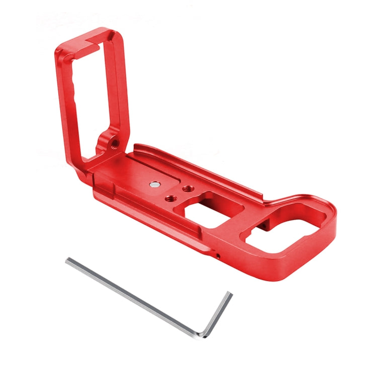 PULUZ 1/4 inch Vertical Shoot Quick Release L Plate Bracket Base Holder for Sony A9 (ILCE-9) / A7 III/ A7R III, For Sony A9 (Red)