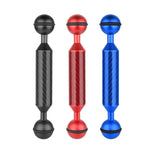 PULUZ 5 inch 13cm Length 20.8mm Diameter Dual Balls Carbon Fiber Floating Arm, Ball Diameter: 25mm, 5 inch Black, 5 inch Blue, 5 inch Red