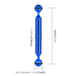 PULUZ  7 inch 18cm Length 20.8mm Diameter Dual Balls Carbon Fiber Floating Arm, Ball Diameter: 25mm, 7 inch Blue