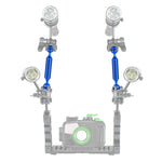 PULUZ  7 inch 18cm Length 20.8mm Diameter Dual Balls Carbon Fiber Floating Arm, Ball Diameter: 25mm, 7 inch Blue