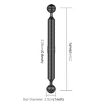 PULUZ  9 inch 23cm Length 20.8mm Diameter Dual Balls Carbon Fiber Floating Arm, Ball Diameter: 25mm, 9 inch Black