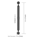 PULUZ 11 inch 28cm Length 20.8mm Diameter Dual Balls Carbon Fiber Floating Arm, Ball Diameter: 25mm, 11 inch Black