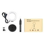 PULUZ Round Base Desktop Mount + 6.2 inch 3 Modes USB Dimmable LED Ring Vlogging Video Light, Adjustable Height: 18cm-28cm, Desktop Mount+6.2 inch