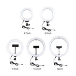 PULUZ Round Base Desktop Mount + 6.2 inch 3 Modes USB Dimmable LED Ring Vlogging Video Light, Adjustable Height: 18cm-28cm, Desktop Mount+6.2 inch