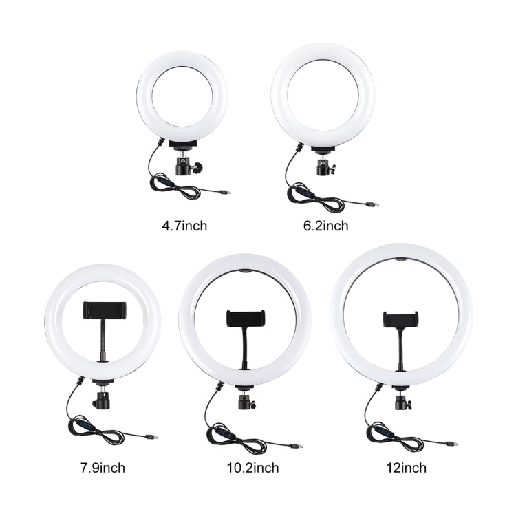 PULUZ Round Base Desktop Mount + 6.2 inch 3 Modes USB Dimmable LED Ring Vlogging Video Light, Adjustable Height: 18cm-28cm, Desktop Mount+6.2 inch