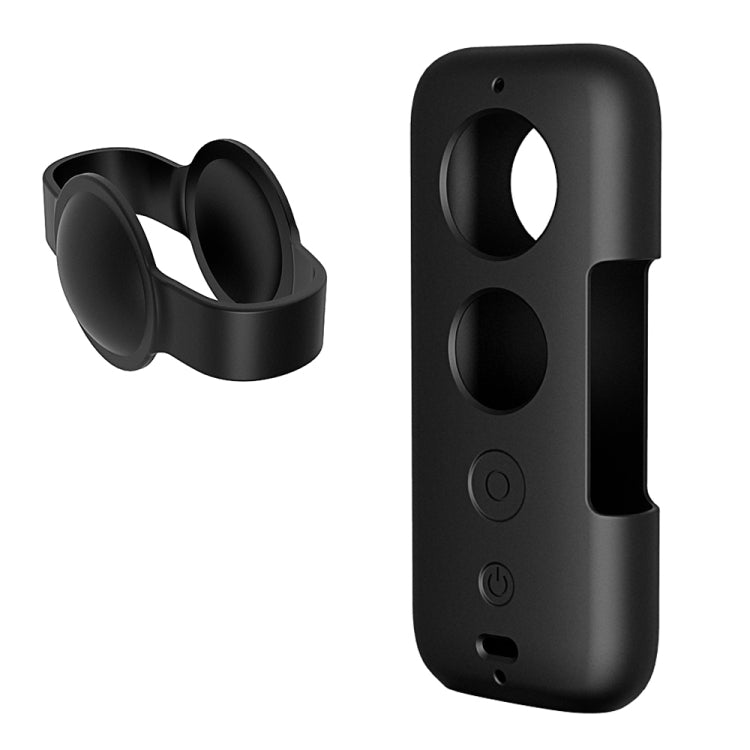 PULUZ Silicone Protective Case with Lens Cover for Insta360 ONE X, For Insta360 ONE X(Black)