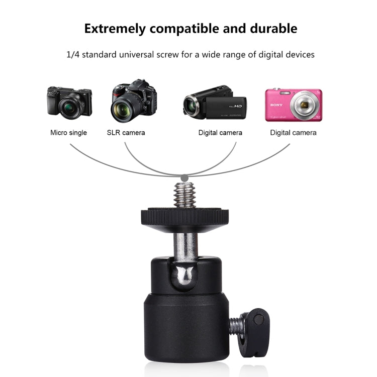 PULUZ 1/4 inch Screw Metal Tripod Ball Head Adapter with Lock, Tripod Ball Head