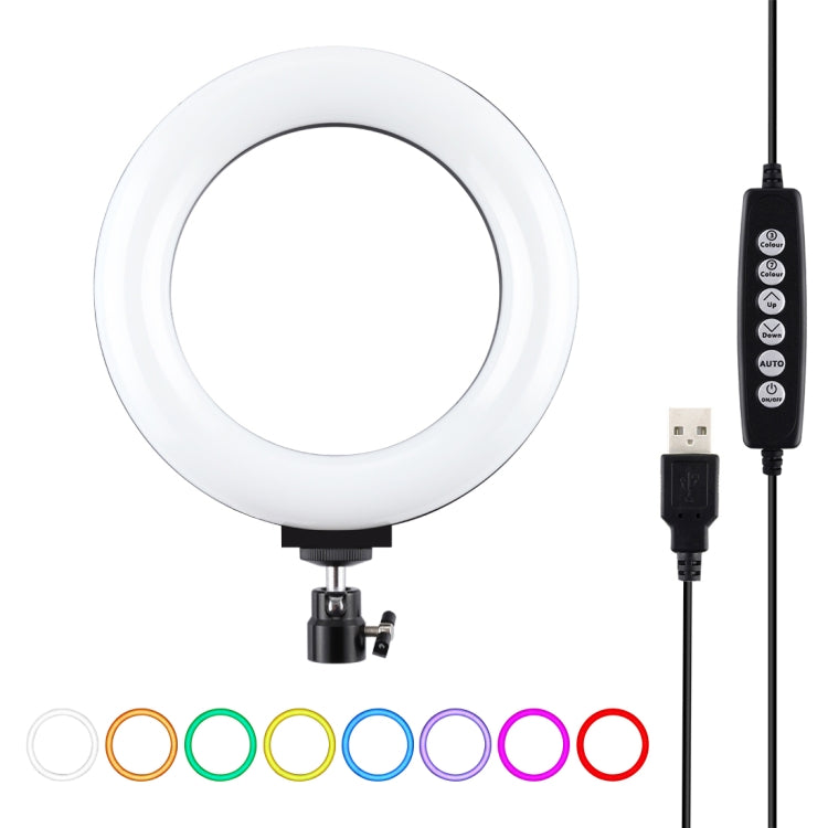 PULUZ حلقة إضاءة LED RGBW قابلة للتعتيم بقياس 6.2 بوصة 16 سم USB مع 10 أوضاع و8 ألوان للتصوير الفوتوغرافي والفيديو مع رأس كرة حامل ثلاثي القوائم، 6.2 بوصة RGBW