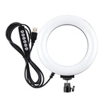 PULUZ حلقة إضاءة LED RGBW قابلة للتعتيم بقياس 6.2 بوصة 16 سم USB مع 10 أوضاع و8 ألوان للتصوير الفوتوغرافي والفيديو مع رأس كرة حامل ثلاثي القوائم، 6.2 بوصة RGBW