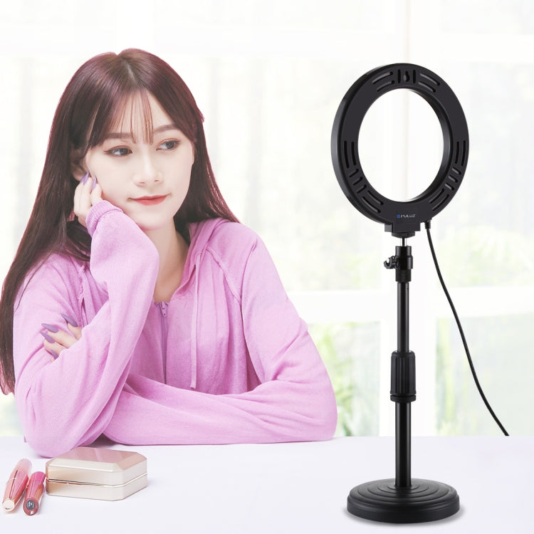PULUZ حلقة إضاءة LED RGBW قابلة للتعتيم بقياس 6.2 بوصة 16 سم USB مع 10 أوضاع و8 ألوان للتصوير الفوتوغرافي والفيديو مع رأس كرة حامل ثلاثي القوائم، 6.2 بوصة RGBW