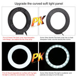 PULUZ حلقة إضاءة LED RGBW قابلة للتعتيم بقياس 6.2 بوصة 16 سم USB مع 10 أوضاع و8 ألوان للتصوير الفوتوغرافي والفيديو مع رأس كرة حامل ثلاثي القوائم، 6.2 بوصة RGBW