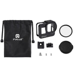 PULUZ Gehäuse aus CNC-gefrästem Aluminium mit 52-mm-UV-Linse für GoPro HERO8 Black (ohne Rahmen)