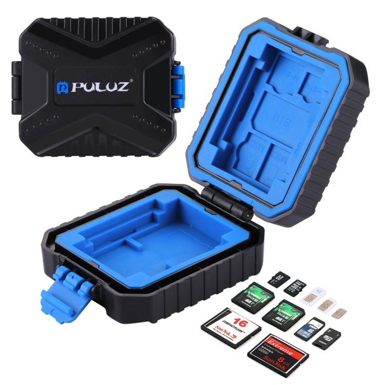 PULUZ 11 in 1 Memory Card Case for 3SIM + 2XQD + 2CF + 2TF + 2SD Card, 11 in 1