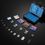 PULUZ 27 in 1 Memory Card Case for 4CF + 8SD + 9TF + 1Card PIN + 1Standard SIM + 2Micro-SIM + 2Nano-SIM, 27 in 1, 27 in 1 (US)