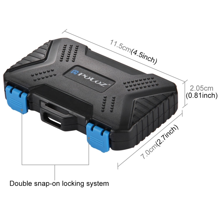 PULUZ 27 in 1 Memory Card Case for 4CF + 8SD + 9TF + 1Card PIN + 1Standard SIM + 2Micro-SIM + 2Nano-SIM, 27 in 1, 27 in 1 (US)