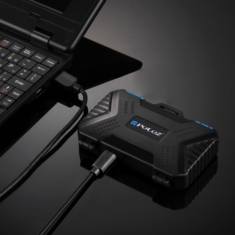 PULUZ Kartenleser + 22-in-1-Speicherkartenetui für 1 Standard-SIM + 2 Micro-SIM + 2 Nano-SIM + 3 CF + 7 SD + 6 TF + 1 Kartensteckdose, 22 in 1 + Kartenleser