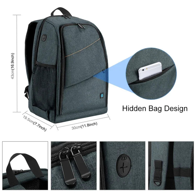 PULUZ Outdoor Portable Waterproof Scratch-proof Dual Shoulders Backpack Handheld PTZ Stabilizer Camera Bag with Rain Cover for Digital Camera, DJI Ronin-SC / Ronin-S, Backpack(Grey), Backpack(Blue), Backpack(Black), Backpack(Grey US)