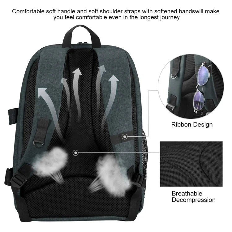 PULUZ Outdoor Portable Waterproof Scratch-proof Dual Shoulders Backpack Handheld PTZ Stabilizer Camera Bag with Rain Cover for Digital Camera, DJI Ronin-SC / Ronin-S, Backpack(Grey), Backpack(Blue), Backpack(Black), Backpack(Grey US)