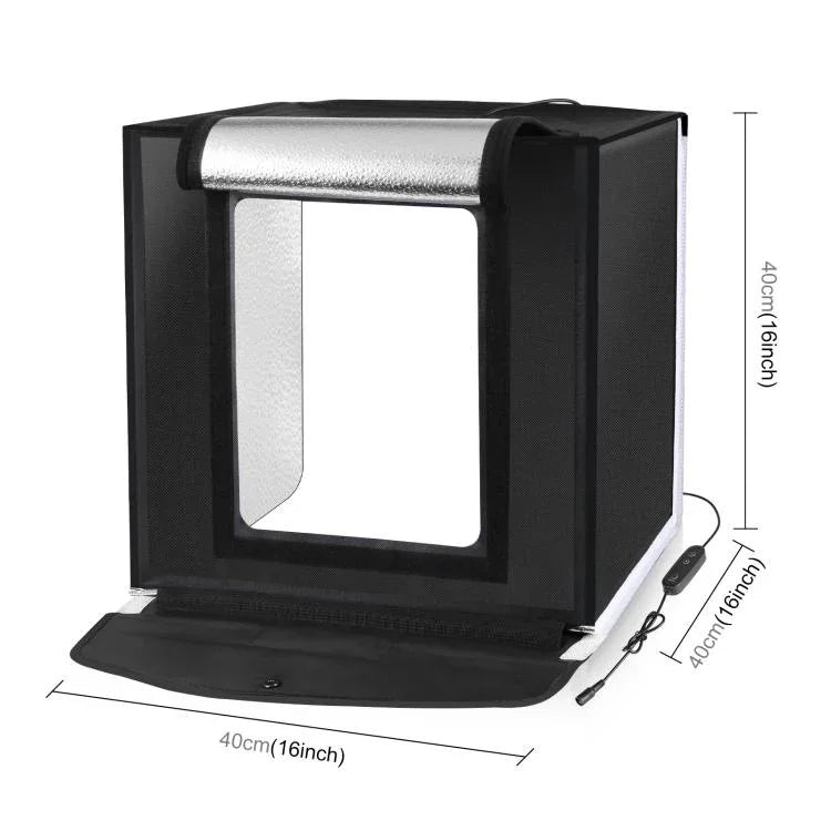 PULUZ 40cm Folding Portable White Light Dimmable Photo Lighting Studio Shooting Tent Box Kit with 6 Colors (Black, Orange, White, Red, Green, Blue) Backdrops, 40cm Box(US), 40cm Box(UK), 40cm Box(EU), 40cm Box(AU)