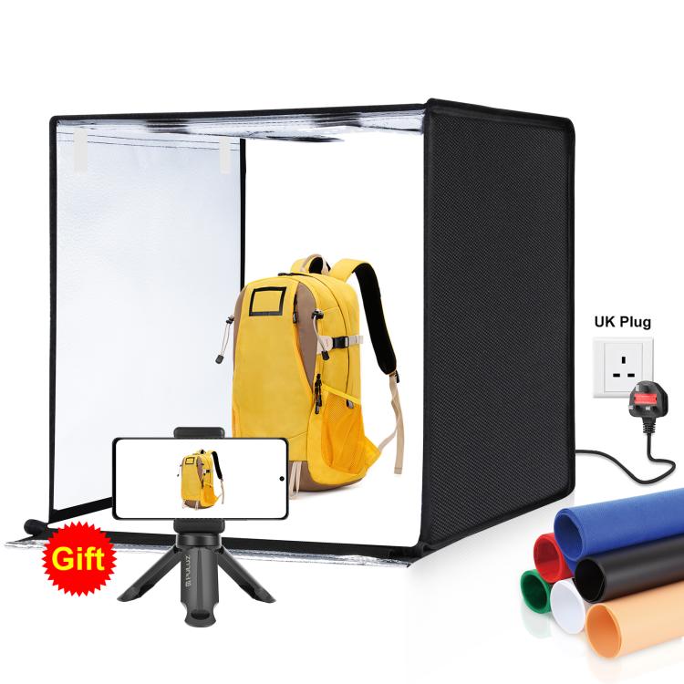 PULUZ Photo Studio Light Box Portable 60 x 60 x 60 cm Light Tent LED 5500K White Light Dimmable Mini 36W Photography Studio Tent Kit with 6 Removable Backdrops (Black Orange White Green Blue Red), 60cm Box(US), 60cm Box(UK), 60cm Box(EU), 60cm Box(AU)