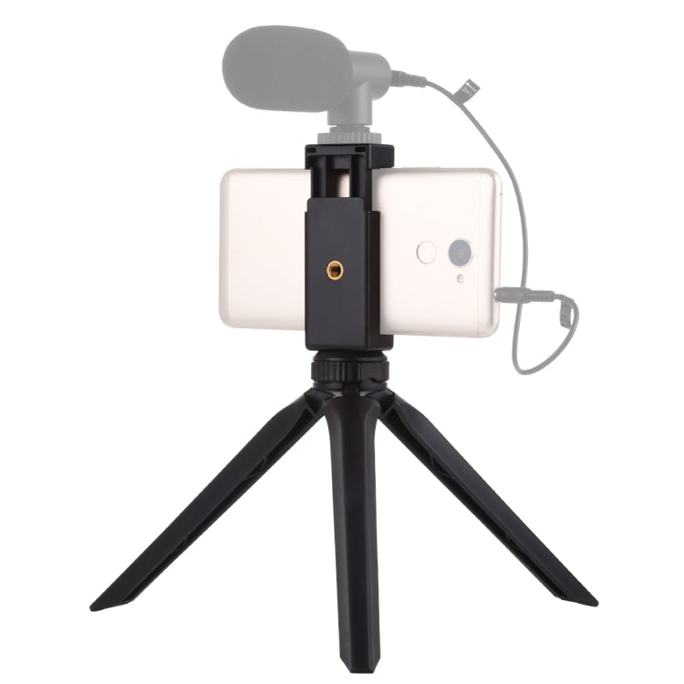 PULUZ Pocket Mini Plastic Tripod Mount with Phone Clamp for Smartphones, Plastic Tripod (Black)