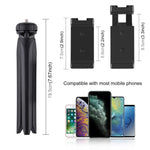 PULUZ Pocket Mini Plastic Tripod Mount with Phone Clamp for Smartphones, Plastic Tripod (Black)