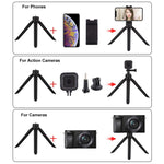 PULUZ Pocket Mini Plastic Tripod Mount with Phone Clamp for Smartphones, Plastic Tripod (Black)