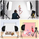 PULUZ 50x70cm Studio Softbox + 2m Tripod Mount + 4 x E27 20W 5700K White Light LED Light Bulb Photography Lighting Kit, 4 x Bulb EU Plug, 4 x Bulb US Plug