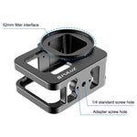 PULUZ for GoPro HERO13 Black /12 Black /11 Black /10 Black /9 Black Thicken Housing Shell CNC Aluminum Alloy Protective Cage with Insurance Frame & 52mm UV Lens, For GoPro HERO9 Black Thicken