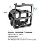 PULUZ for GoPro HERO13 Black /12 Black /11 Black /10 Black /9 Black Thicken Housing Shell CNC Aluminum Alloy Protective Cage with Insurance Frame & 52mm UV Lens, For GoPro HERO9 Black Thicken