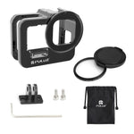 PULUZ for GoPro HERO13 Black /12 Black /11 Black /10 Black /9 Black Thicken Housing Shell CNC Aluminum Alloy Protective Cage with Insurance Frame & 52mm UV Lens, For GoPro HERO9 Black Thicken