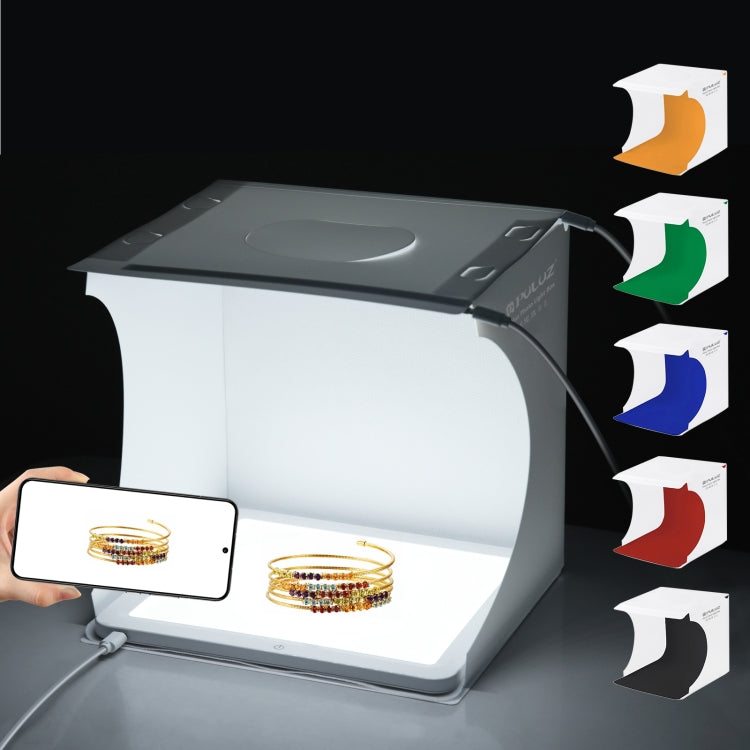 PULUZ Mini LED Photography Shadowless Light Lamp Panel Pad + Studio Shooting Tent Box, Acrylic Material, 20cm x 20cm Effective Area, 20cm(2 LED) + Shadowless Light