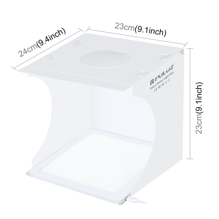 PULUZ Mini LED Photography Shadowless Light Lamp Panel Pad + Studio Shooting Tent Box, Acrylic Material, 20cm x 20cm Effective Area, 20cm(2 LED) + Shadowless Light