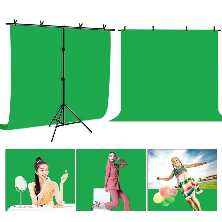 PULUZ 2x2m T-Shape Photo Studio Background Support Stand Backdrop Crossbar Bracket Kit with Clips, 2 x 2m Bracket Kit