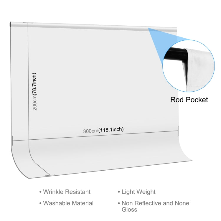 PULUZ 3m x 2m Photography Background Thickness Photo Studio Background Cloth Backdrop, 3m x 2m, 3 x 2m