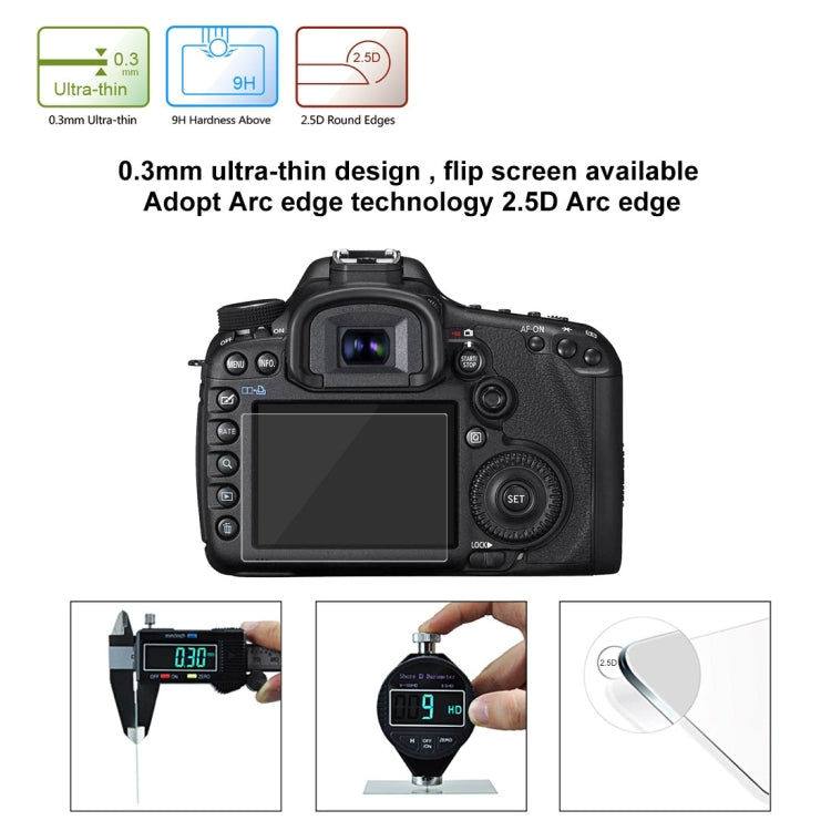 PULUZ 2.5D 9H Tempered Glass Film for Canon 5D Mark III, Compatible with Olympus SH50, Pentax K3 / K3II / 645Z, Sony HX7 / HX9 / HX100 / WX9 / HX30 / HX200 / W670 / W630 / WX100, For Canon 5D Mark III