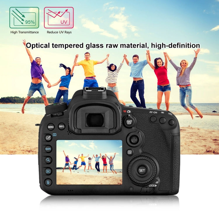 PULUZ 2.5D 9H Tempered Glass Film for Canon EOS 7D Mark II / 7D / N2 / PSN / Nikon V1 / P520 / S9400 / S680 / COOLPIX S6500 / S5200 / Samsung WB35F / OLYMPUS VG170 / 1DIV / Fuji S205 / Casio ZR70 / FC500S, For Canon 7D II