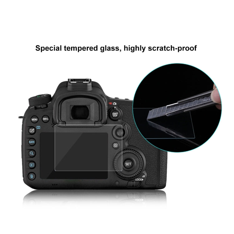 PULUZ 2.5D 9H Tempered Glass Film for Canon EOS 7D Mark II / 7D / N2 / PSN / Nikon V1 / P520 / S9400 / S680 / COOLPIX S6500 / S5200 / Samsung WB35F / OLYMPUS VG170 / 1DIV / Fuji S205 / Casio ZR70 / FC500S, For Canon 7D II